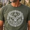 Celtic Stag TShirt, Knotwork Druid Graphic Tee