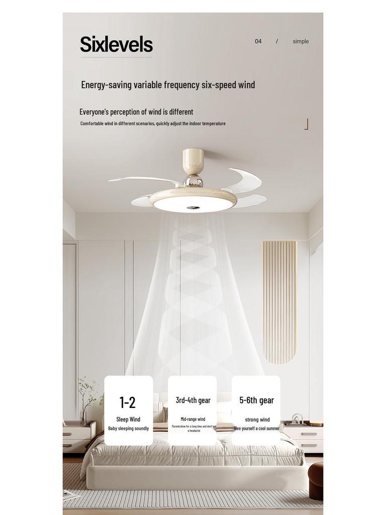 2025 High-End Invisible Ceiling Fan Light with Eye-Protection for Bedroom & Study