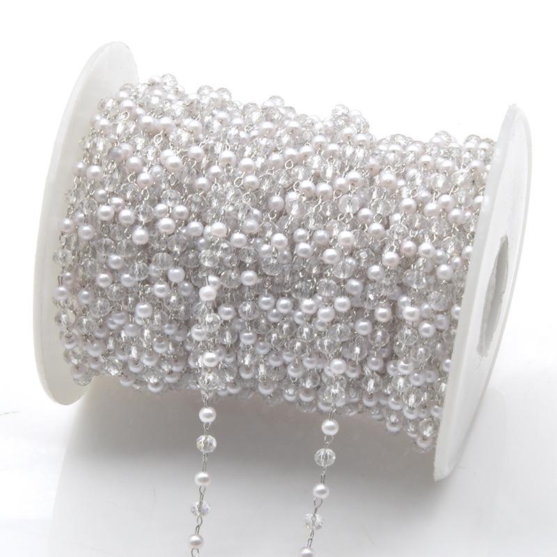 

Комплект украшений своими руками из жемчужно-кристаллической медной цепочки: Аксессуары для заколки-кисточки, бисерной распорки, зажима и цепочки из бусин 4 mm