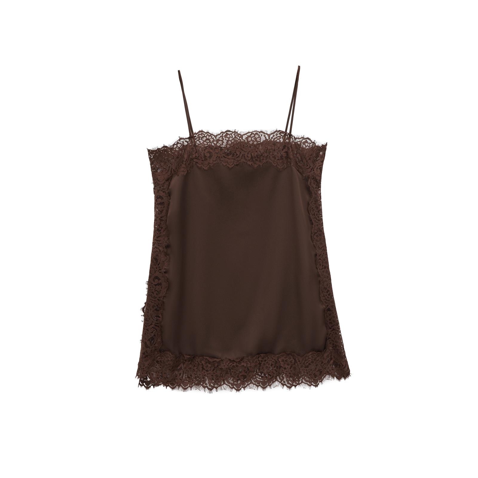 Women s Winter Silk Satin Lace Camisole Top - European & American Fashion S