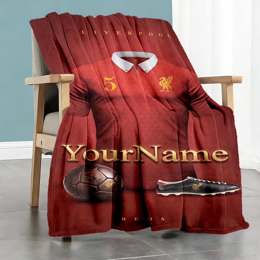 Liverpool Personalized Name Blanket Gift Customizable Blanket Warmthful Decor Great for Office Chair Seaside Couch Livingroom for All Occasions