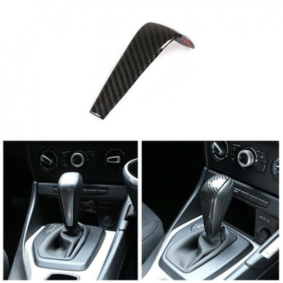 Black ABS Carbon Fiber Shift Gear Knob Cover For BMW E81 E82 E87 E90 E92 E93 F01