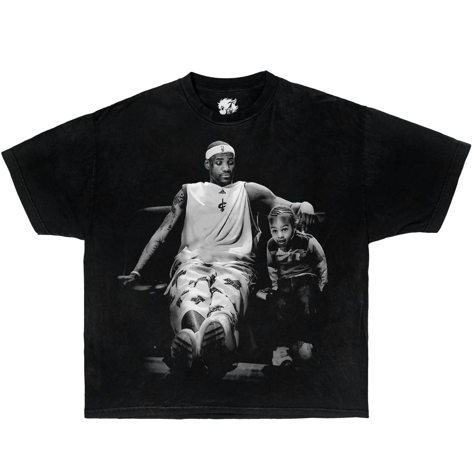 Lebron & Bronny Vintage Boxy Tee Shirt oversized t-shirt streetwear y2k M