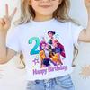New Children's K-POP Demon Hunter Cartoon Birthday Number Print T-Shirt Girls' Short Sleeve Top