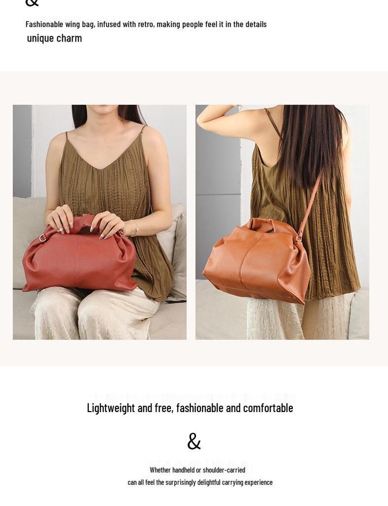 Polen Cloud Bag Lychee Grain Women's Fashion Handbag