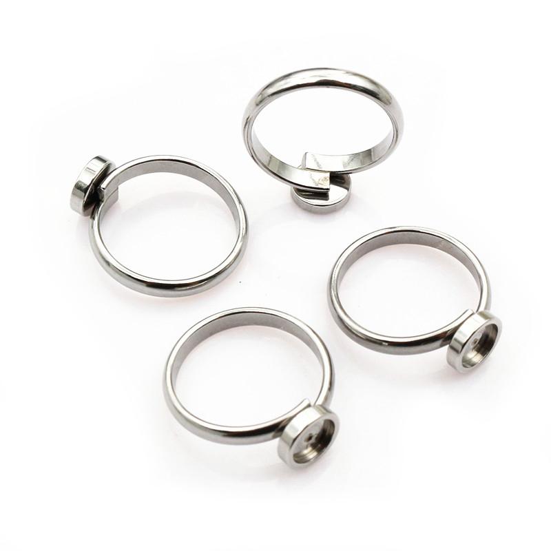 5pcs Stainless Steel 6-14mm Inner Size Craft Ring Cabochons Blank Base Settings Tray DIY Jewelry Making Accessories Supplies