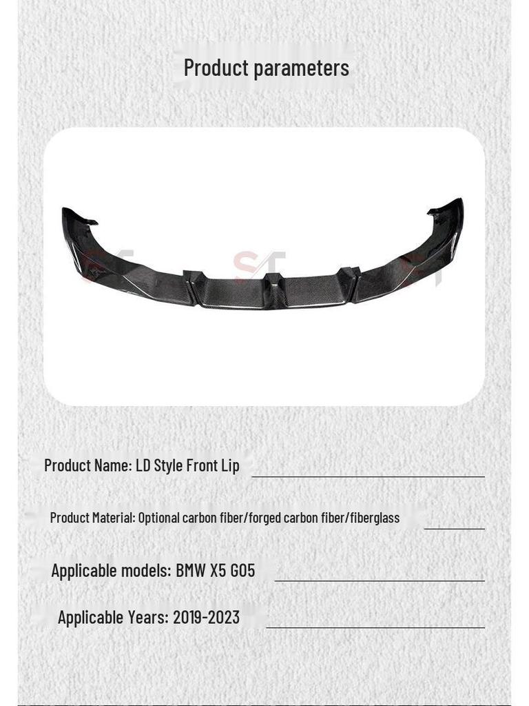 BMW X5 G05 Front Lip Spoiler (2019-2023) - Carbon Fiber LD Style
