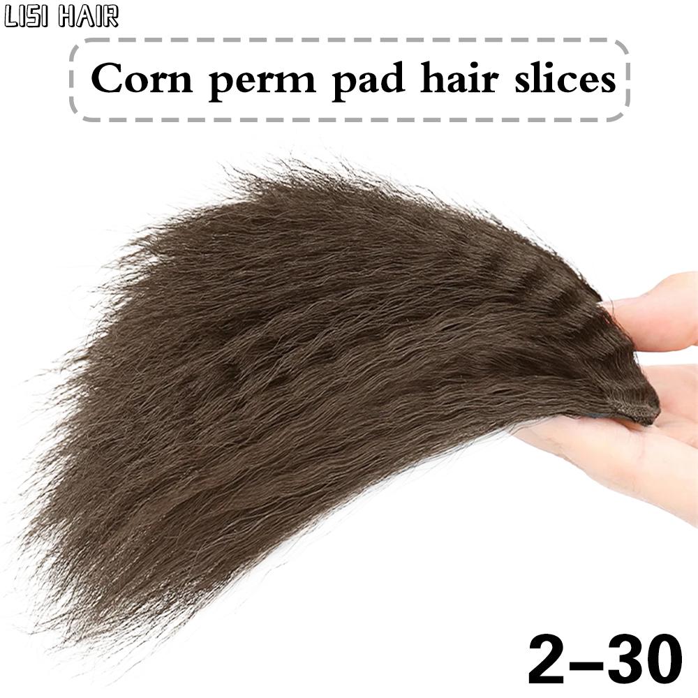 XINRAN Syntetický kukuřičný vous s texturou Klip paruky v horní části lebky pro ženy na párty