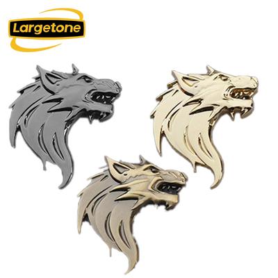 Wolf Head Metal Emblem Car Sticker - Scratch Cover & Logo Modification.