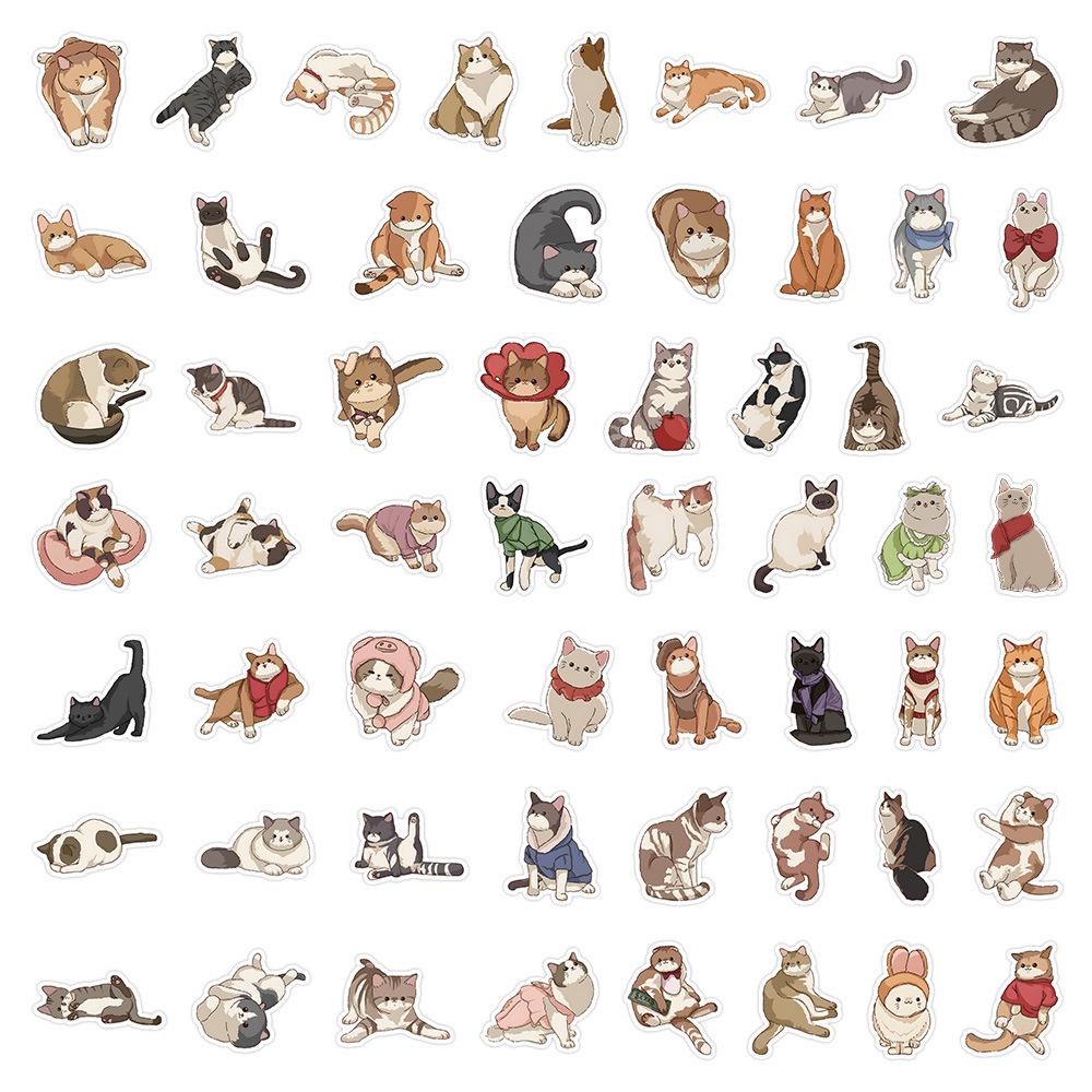 70 Sheets Kitten Stickers: Cute Cat Memes & Realistic Internet-Famous Cats Collection