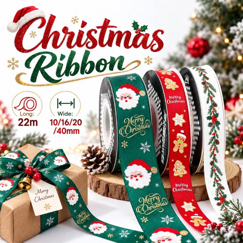 Satin Christmas Gifts Wrapping Ribbon 22m Present Box Decorating Ribbon  Gift Wrapping