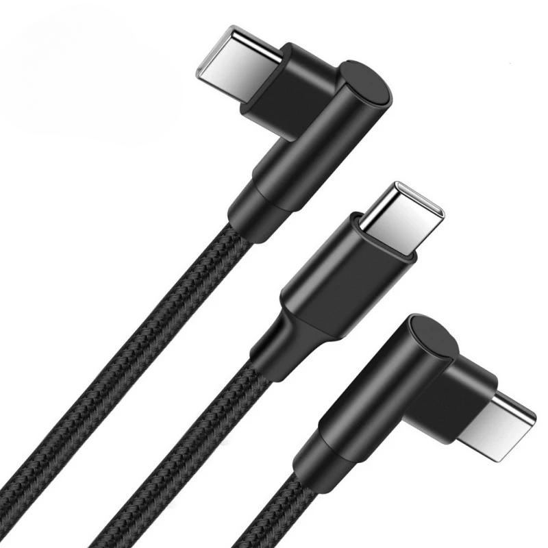 USB C to Type C Elbow 90 Degrees 100W Fast Charging Cable For  Samsung Xiaomi Macbook iPad QC 3.0 Quick Charge Data Cable