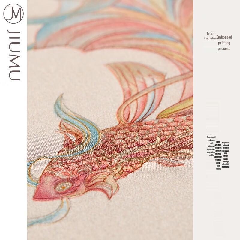 JIUMU Women's Dream Carp Mulberry Silk Scarf Shawl