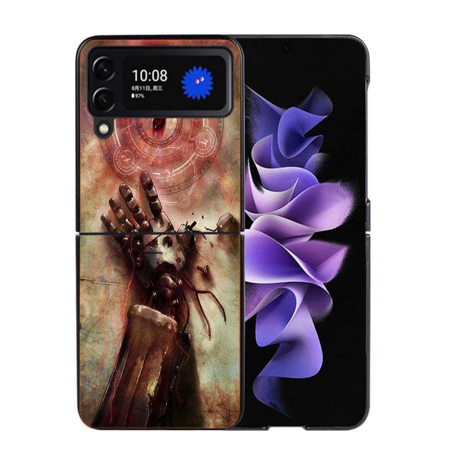 Anime F-Fullmetal A-Alchemist_ Brotherhood Phone Case For Samsung Z Flip 7 6 5G Galaxy Z Flip4 Z Flip5 Z Flip3 Coque Black Hard
