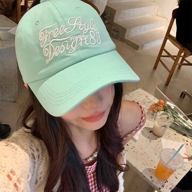 Vintage Embroidered Letter Baseball Cap For Women Spring Summer Sun Protection