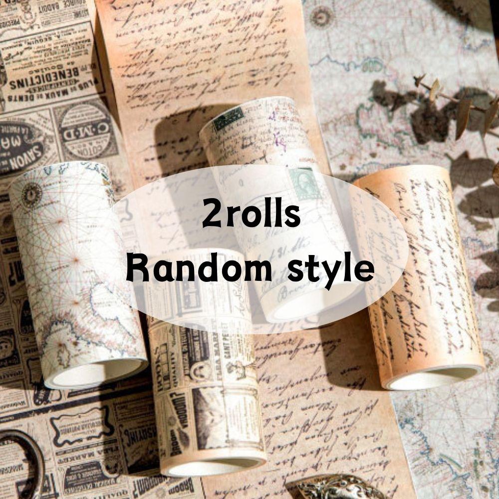 

2/3 Rolls Retro Masking Tape, Vintage Map Washi Tape for Scrapbooking, Journaling, Gift Wrapping, Album Decoration YMY