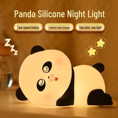 Little Panda LED Night Light – Creative Silicone Bedside Companion