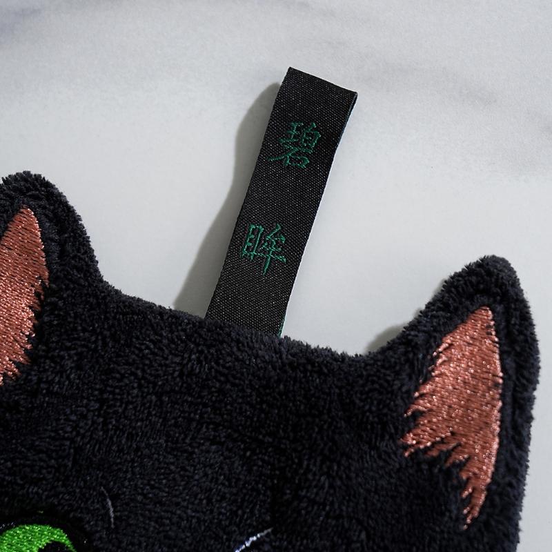 Cartoon Black Cat Hand Towel Animals Shape Absorbent Hand Cloth Kitchen Cleaning Wipe Cloth Kid Bathroom Hanging Towel