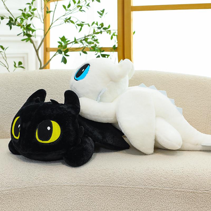 Adorable Rabbit Fur Fluffy Toothless Dragon Plush Toy Cuddly Pillow For Girls Birthday Gift