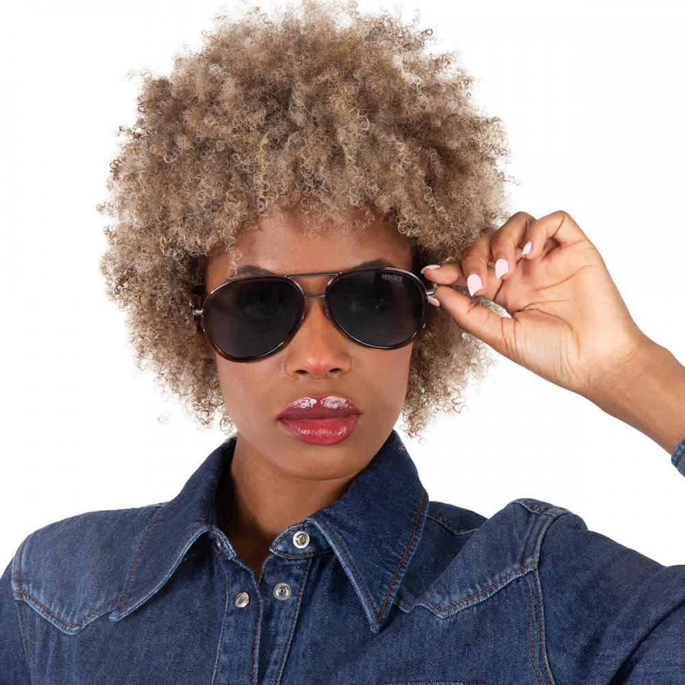 Versace Dark Grey Pilot Unisex Sunglasses Ve2260 100187 60 Multi