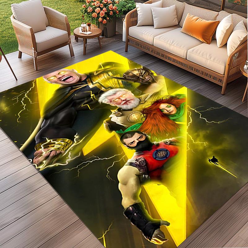 Black Adam Print Rug, Washable Floor Carpet, For Entryway Dorm Laundry Room Office Study, Home Decor Birthday Christmas Gift