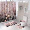Bathroom Shower Curtain Four-piece Digital Printing Marble Waterproof Shower Curtain Toilet Partition Curtain Bath Mat