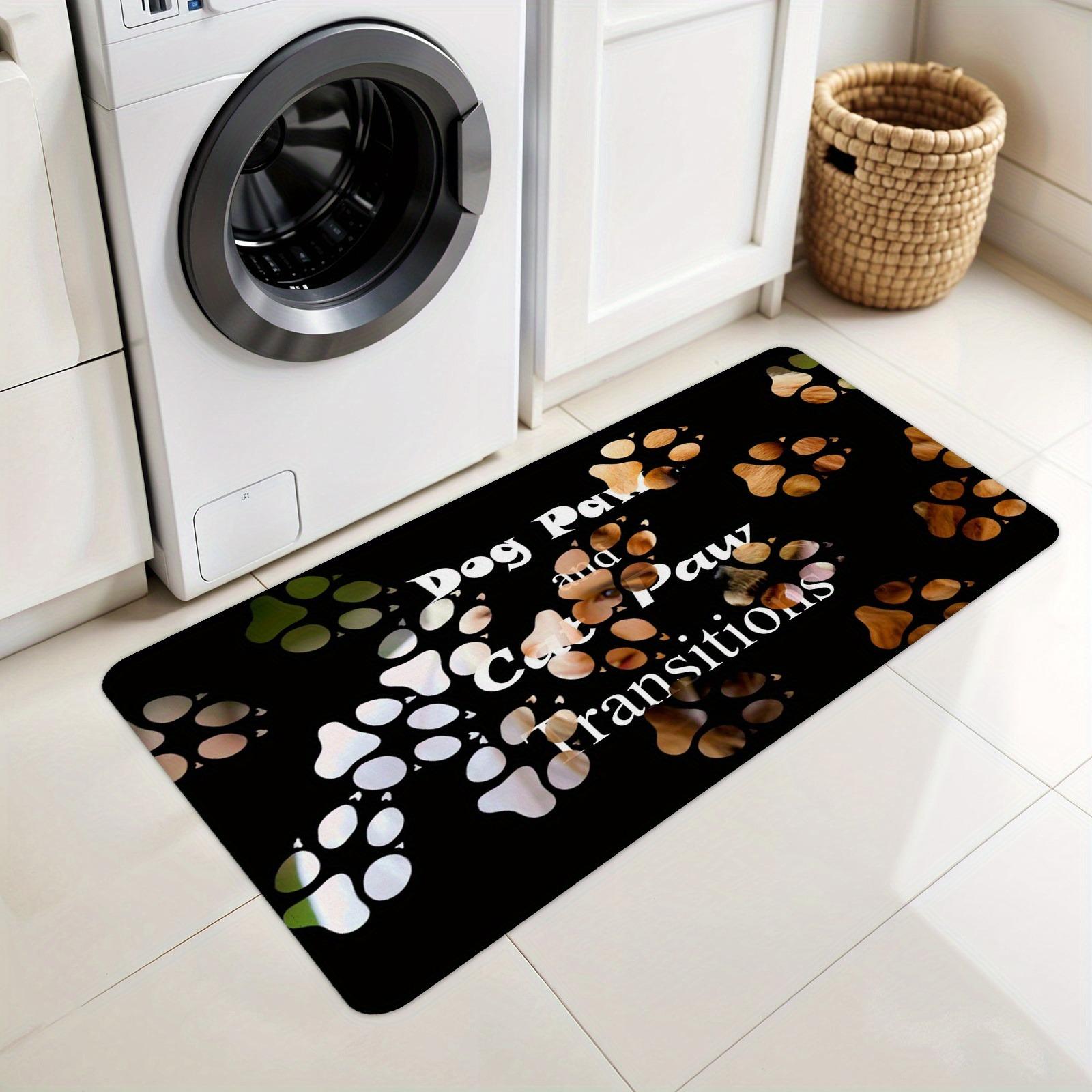 

1PC Cat And Dog Paw Pattern Kitchen Rug Non-Slip Door Mats Pop design Bathroom Rug Bath Mat Carpet for Home Sink Laundry Decor 40cm x 60cm