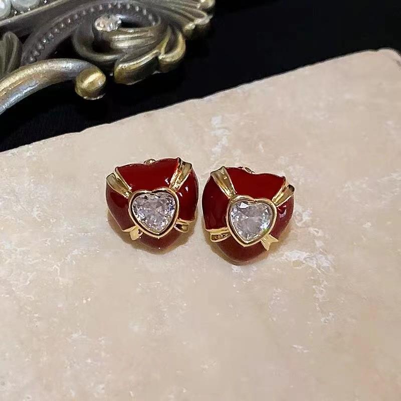 Geometric Green Retro Korean Square Earrings for Women