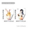 New Easter Flower Rabbit Sticker Self-Adhesive Waterproof Wall Stickers PVC Removable Wall Decal Window Decoration