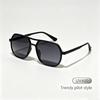 Occhiali da Sole Unisex Nuovi Retrò Doppio Ponte Montatura Grande UV400 Occhiali Eleganti Comodi per Viaggi all'Aperto Spiaggia Quotidiano Strada Protezione Solare