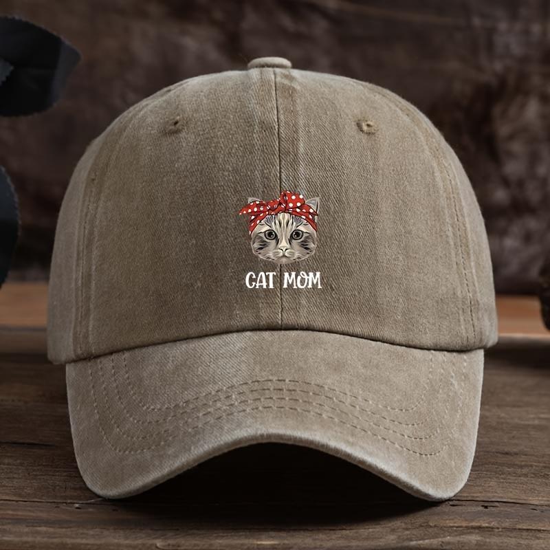 Fashionable Cat Mom Printed Baseball Hat Versatile Outdoor Leisure Fishing Hat Sunshade Duck Tongue Hat Travel Hat