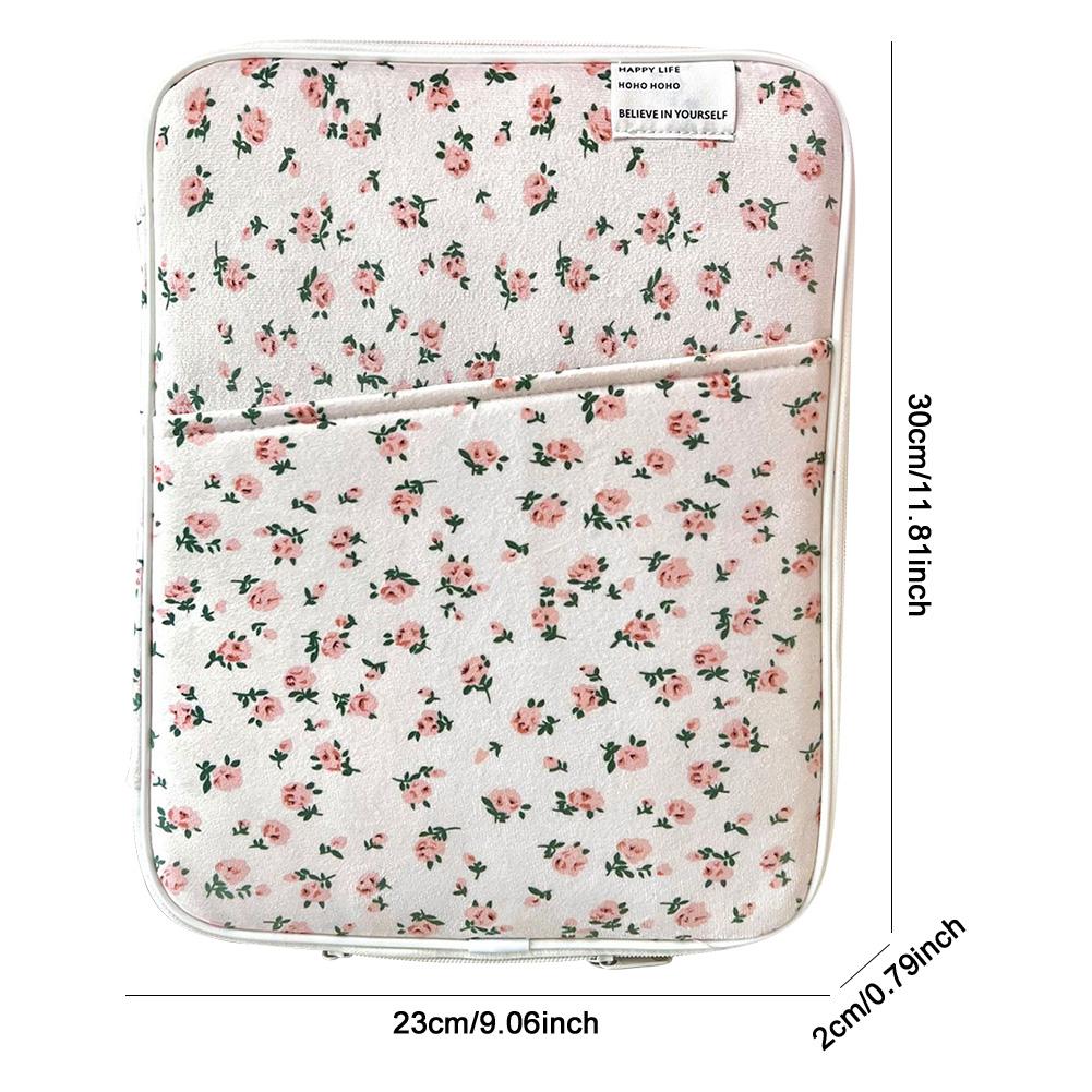 11/13in Floral Laptop Carrying Case Shockproof Padded Laptop Case Portable Computer Cover Bag Soft Laptop Protective Bag
