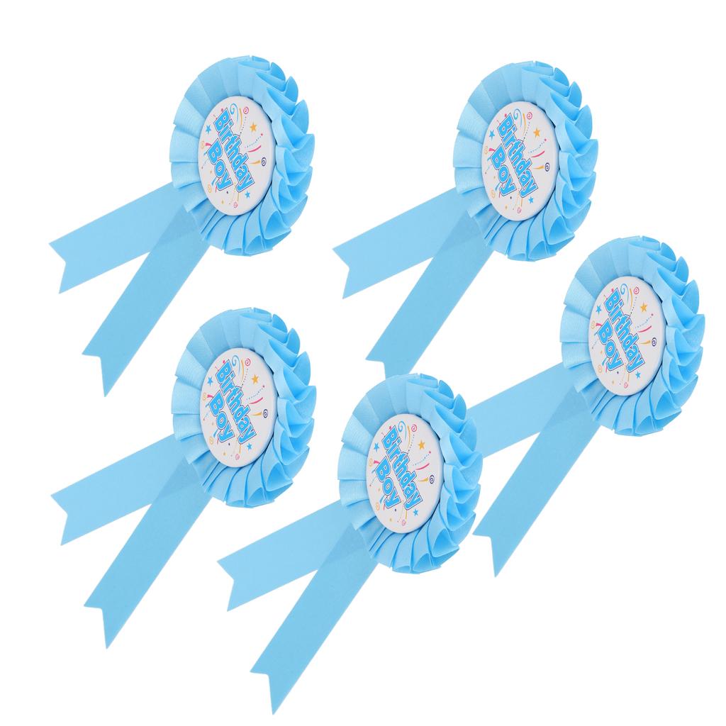 5Pcs Brooch Pin Ribbon Rosette Badge for Special Party Decoration Clothing