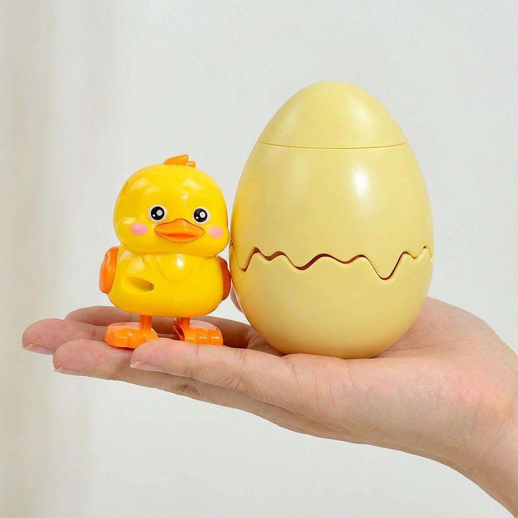 Cute Animal Bouncing Egg Wind-Up Toy, Funny Jumping Chick Dinosaur Capybara Penguin Clockwork Toy for Kids, Stress Relief