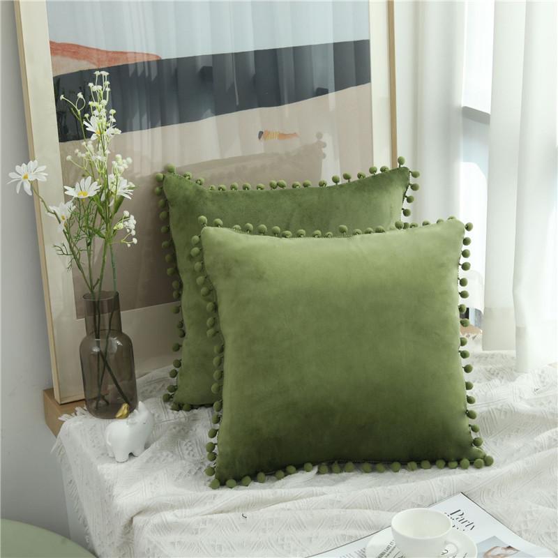 

GURET бархатные наволочки декоративные подушки для дивана автомобиля Housse De Coussin 45*45 30*50 мягкие роскошные домашние декорации пледы 40x40cm зелёный