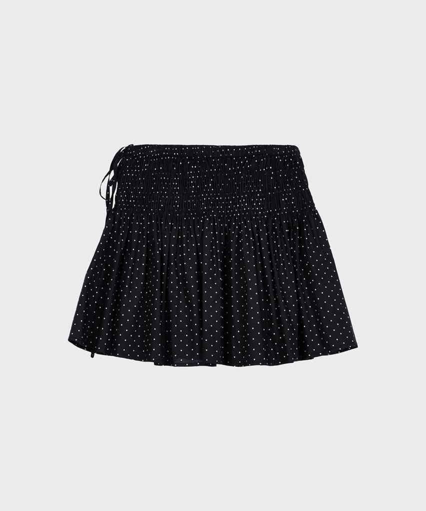 Alkialka Smocked Dot Skirt (Black)