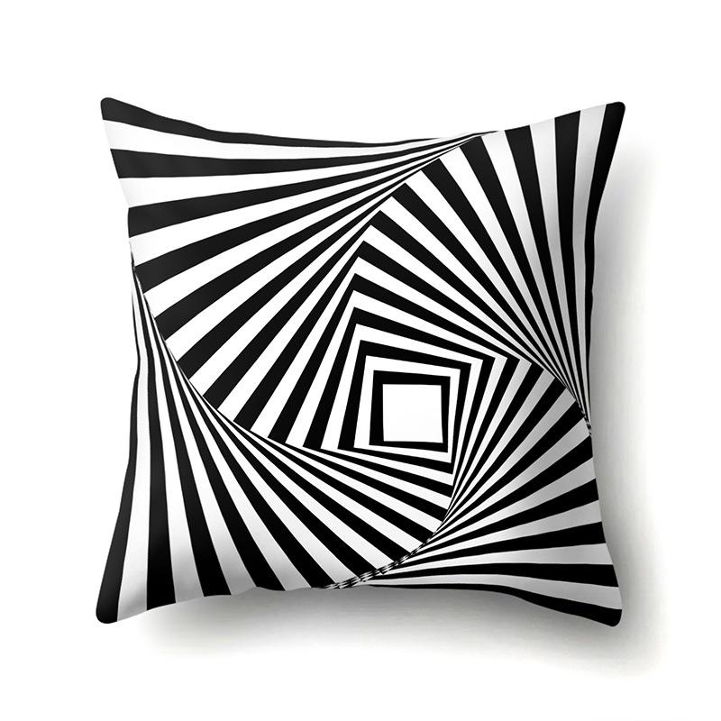 Gray Nordic Retro Ins Light Luxury Polyester Pillowcase Car Decoration Home Printed Waist Rest Pillowcase