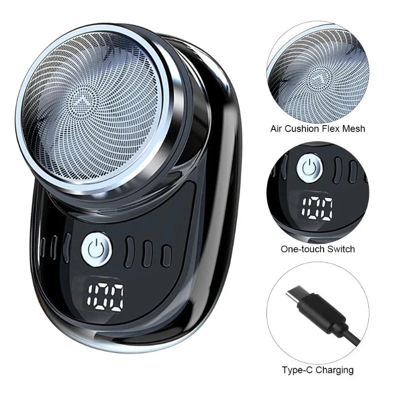 Hot Sale Mini Portable Electric Shaver Car Pocket Size Beard Shaver Wet & Dry Mens Face Razor Mini Hair Trimmer for Men Travel
