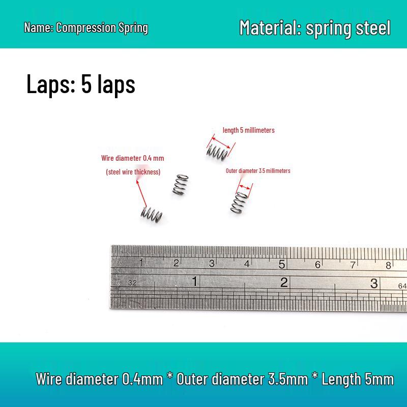 Small Mechanical Compression Spring: 0.4mm Wire, 2-8mm Outer Diameter