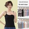Modal Women's Wireless Padded Five-Finger Camisole Vest with Integrated Bra - Sports Yoga Undershirt