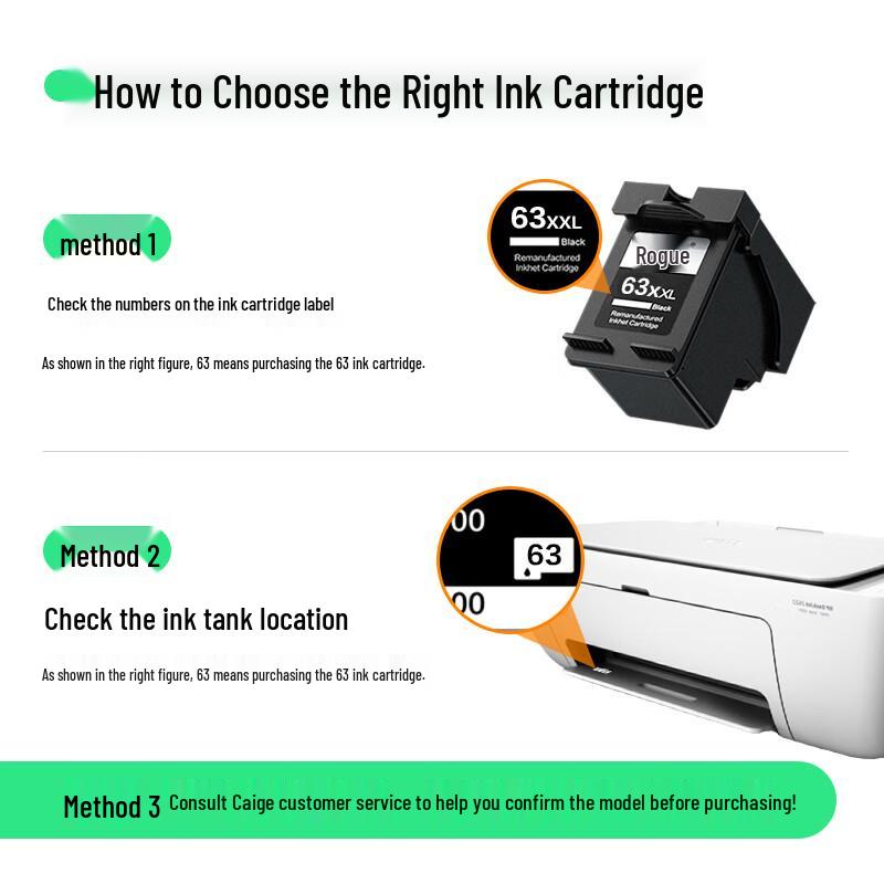 Caige Compatible HP 63XXL High-Capacity Ink Cartridge