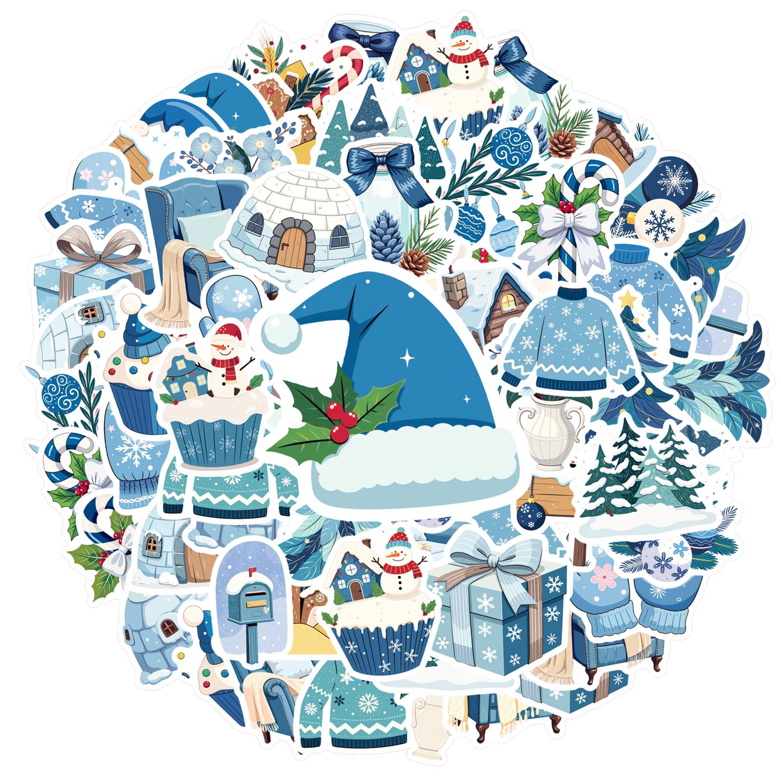 

35pcs Cartoon Snow Stickers Cute Cozy Stationery Stickers Winter Stickers For Laptop Motorcycle Luggage Phone Guitar DIY DIY