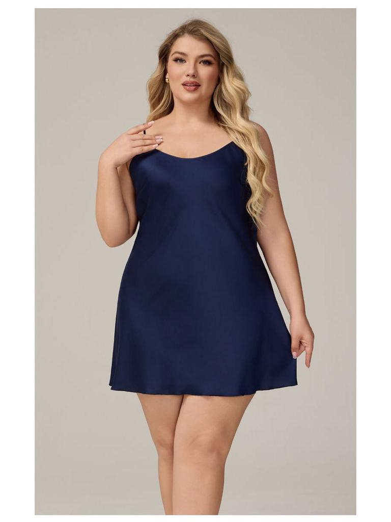 Yaoting Plus Size Spaghetti Strap Satin Chiffon Pajamas for Women - Summer Nightgown Homewear