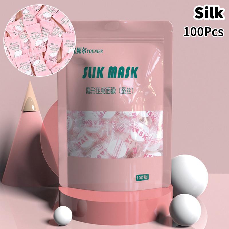 Candy Marke Einweg Komprimierte Gesichtsmasken Hautpflege 20/50/100 Stück Seidenbaumwolle Münze Umwickelte Tücher Papier Gesichtstücher