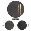 ZISIZ Coffee & Black Round Paper Placemat Set