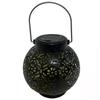 Solar Powered Iron Projection Light Outdoor Garden Hanging Lantern With Hollow Out Design For Patio Fence Decoration