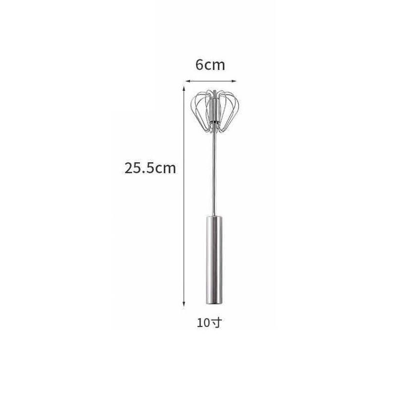 25cm Egg Beater Hand Mixer Semi-automatic Egg Stirrer Stainless Steel Egg Tools Whisk Stirrer Mixing Press Rotary Cream Utensils