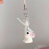 Korean 3D Rabbit Flower Phone Chain Lanyard Y2k Girl Bowknot Keychain Sweet Bag Pendant Decoration Backpack Ornament
