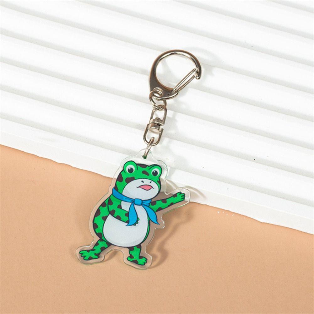 Cartoon Animal Animal Frog Pendent Keyring Silent Frog Keychain  Lady Girls Gift