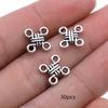 30 Antique Silver Lucky Chinese Knot Pendant Connectors Antique Bronze Alloy Pendant Chains Suitable for DIY Handmade Jewelry Ac